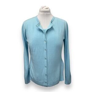 Luxe By Designers Originals Vapor Blue Cardigan & Tank Set Size L 100% Acrylic W